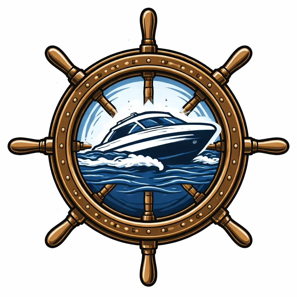 Instruktor omawia sterowanie łodzią motorową z kursantem