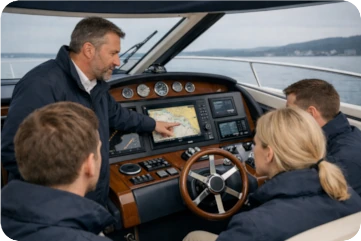 Szkolenie sternika morskiego na pokładzie jachtu motorowego